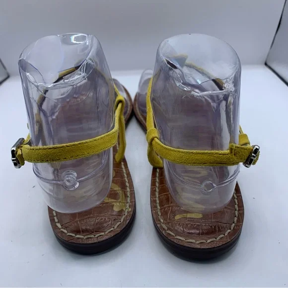 Sam Edelman Gigi Yellow Thong T Strap Flat Sandal Women 8M F12 - Picture 5 of 7